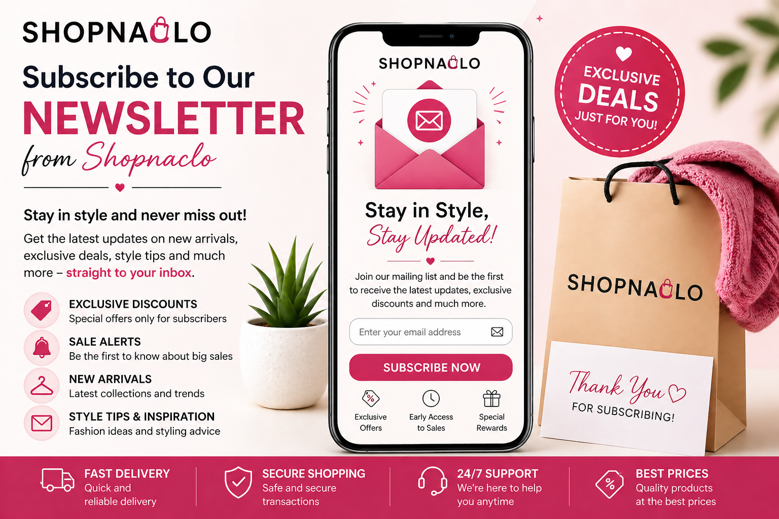 newsletter from shopnaclo